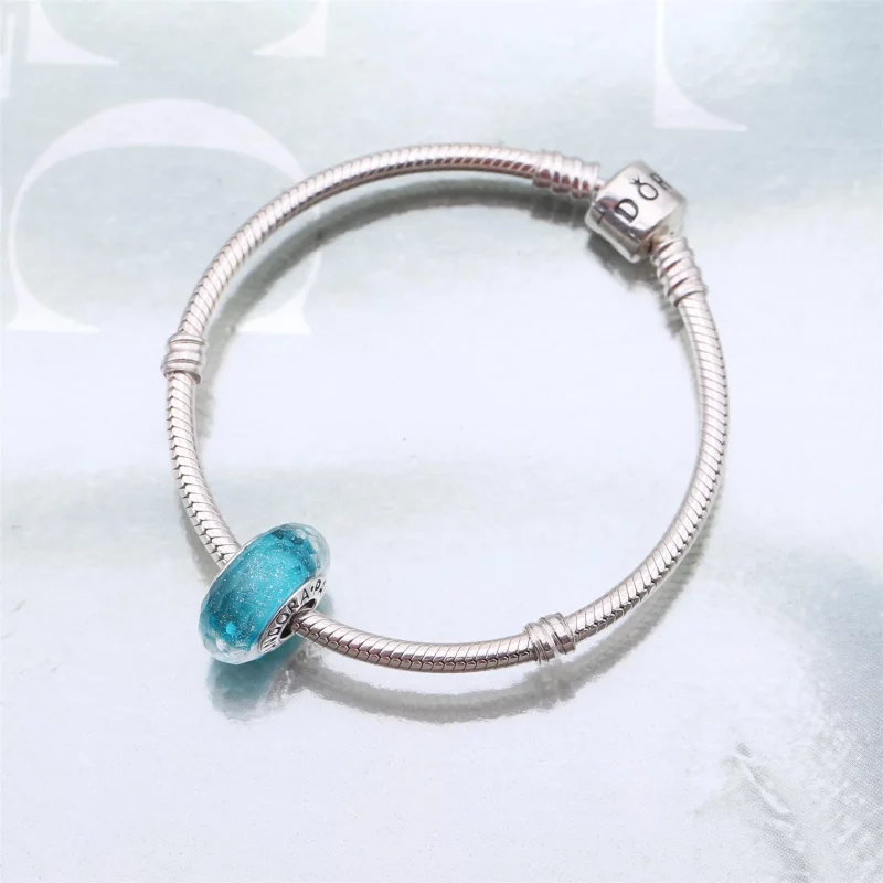 (image pour) Charm Murano Scintillant Bleu Turquoise - 791655 - Afficher 4