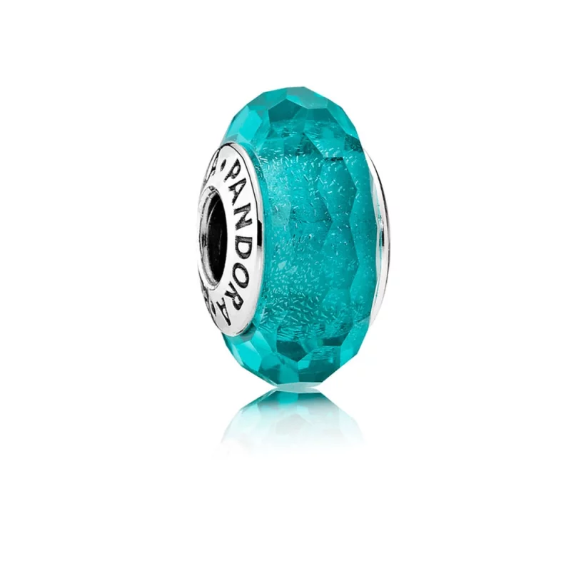 (image pour) Charm Murano Scintillant Bleu Turquoise - 791655