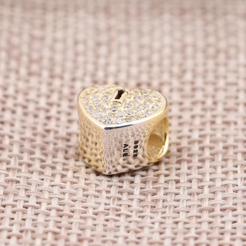 (image pour) Charm Pandora 750833CZ - Charm Cadenas Coeur Or Femme - Afficher 2