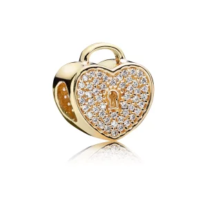 Charm Pandora 750833CZ - Charm Cadenas Coeur Or Femme (image pour) Charm Pandora 750833CZ - Charm Cadenas Coeur Or Femme