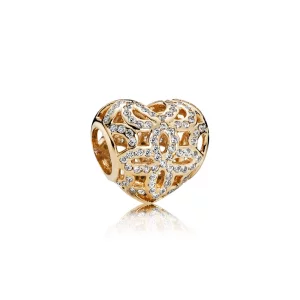 (image pour) Charm Pandora 750837CZ - Charm Amour et Affection Ajouré Or 