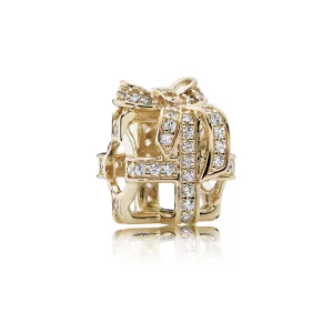 Charm Pandora 750839CZ - Charm Cadeau de Noël Ajouré Or Femme (image pour) Charm Pandora 750839CZ - Charm Cadeau de Noël Ajouré Or Femme
