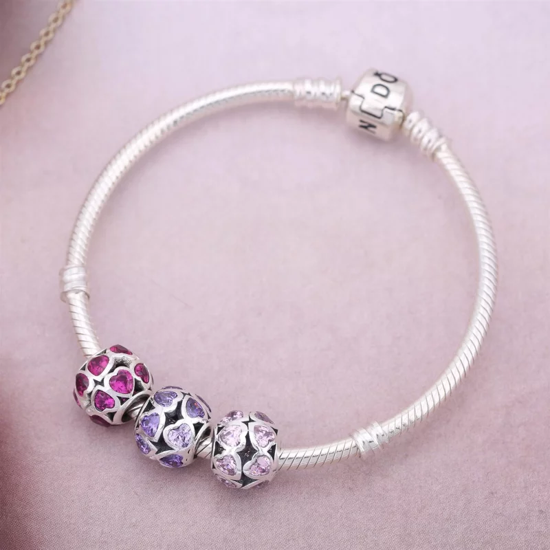 (image pour) Charm Pandora 791250CZS - Charm Coeur Argent Rose Femme - Afficher 2