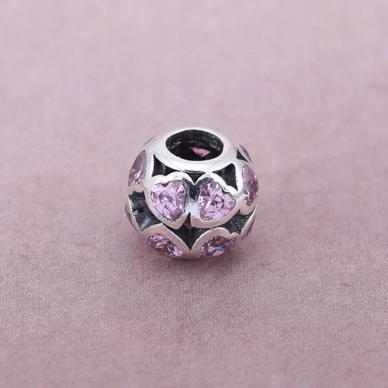 (image pour) Charm Pandora 791250CZS - Charm Coeur Argent Rose Femme - Afficher 5