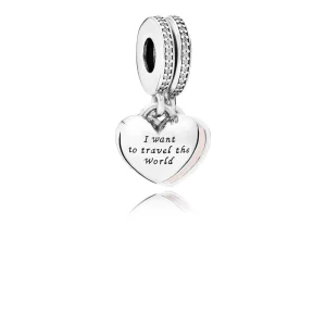(image pour) Charm Pandora 791717CZ - Charm Voyageons Ensemble pour loeéternité 