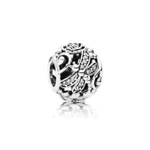 (image pour) Charm Pandora 791733CZ - Charm Prairie de Libellules Ajourée 