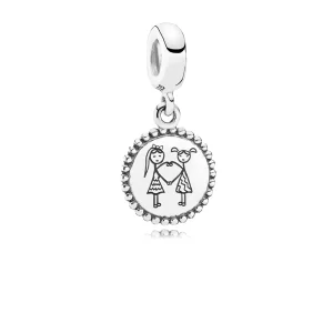 Charm pendant Besties en Argent PANDORA France - ENG791169-35 (image pour) Charm pendant Besties en Argent PANDORA France - ENG791169-35