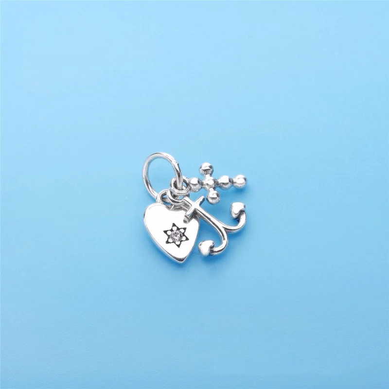 (image pour) Charm pendant Foi, Espoir et Amour Trinité en Argent PANDORA France - 791120CZS - Afficher 2