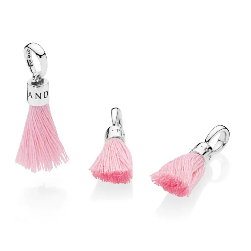 (image pour) Charm pendant Gland en tissu rose vif Textile PANDORA France - 797212CBP - Afficher 2