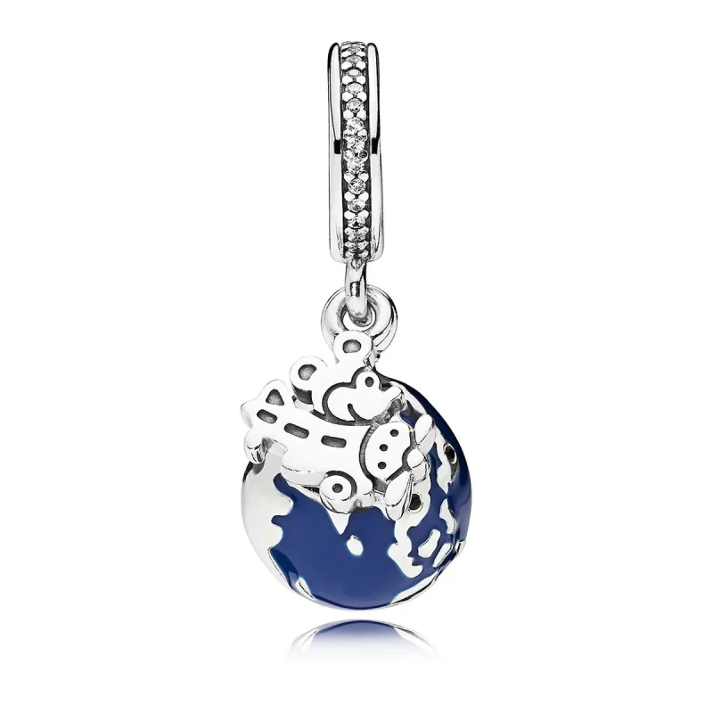 (image pour) Charm pendant Globe Mickey Mouse en Argent PANDORA France - 7501057371914P - Afficher 3