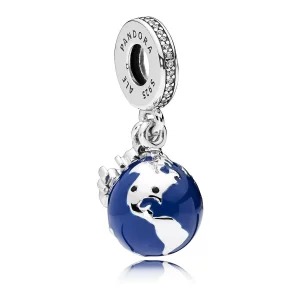 (image pour) Charm pendant Globe Mickey Mouse en Argent PANDORA France - 7501057371914P