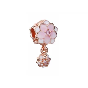 (image pour) Charm pendant Magnolia Bloom Pale Cerise en PANDORA Rose™ - 792077PCZA