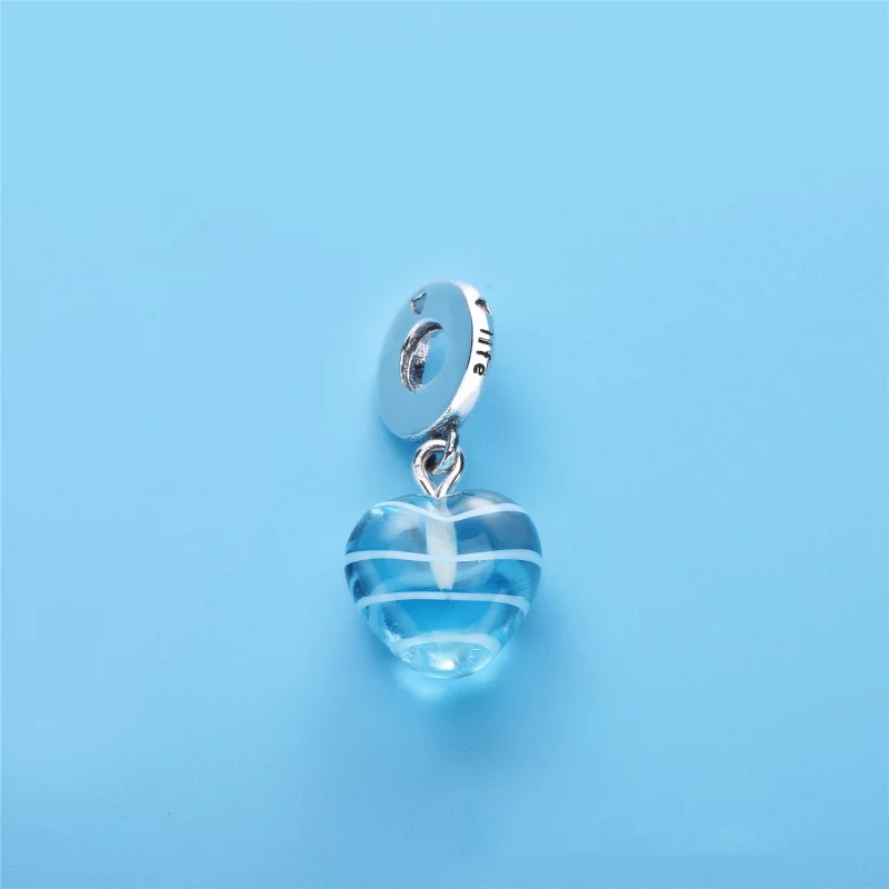 (image pour) Charm pendentif Cœur en Murano à Rubans Bleus PANDORA France - 797142 - Afficher 2