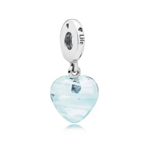 (image pour) Charm pendentif Cœur en Murano à Rubans Bleus PANDORA France - 797142