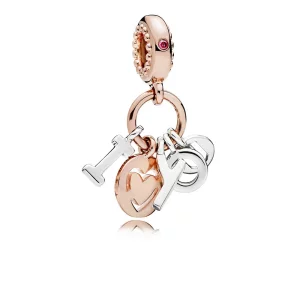 (image pour) Charm pendentif I Love You PANDORA Rose™ - 786596CZR