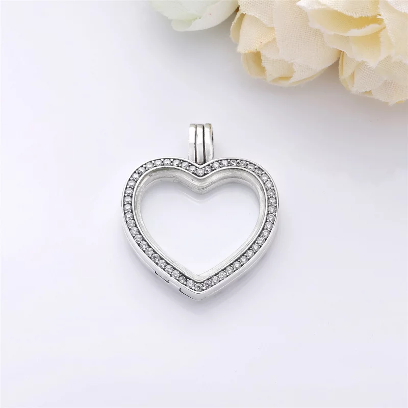 (image pour) Charm pendentif Médaillon Cœur PANDORA Scintillant - 797248CZ - Afficher 2