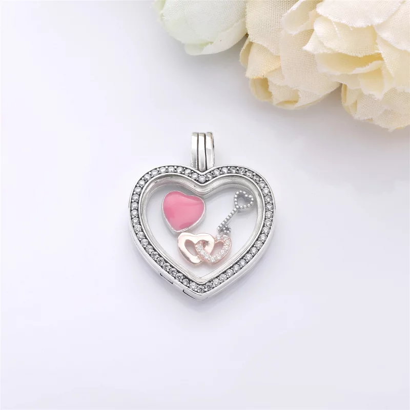 (image pour) Charm pendentif Médaillon Cœur PANDORA Scintillant - 797248CZ - Afficher 3