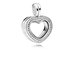 (image pour) Charm pendentif Médaillon Cœur PANDORA Scintillant - 797248CZ