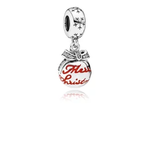 (image pour) Charm pendentif Pandora Noël Magique 792008CZ - Charm pendentif Boule Joyeux Noël 