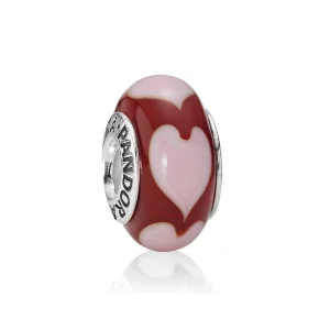 (image pour) PANDORA - Amour rouge avec cœurs roses - 790658 - Charms
