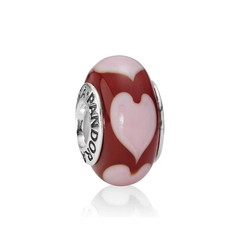 (image pour) PANDORA - Amour rouge avec cœurs roses - 790658 - Charms