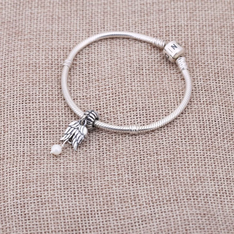 (image pour) PANDORA - Ange gardien, perle blanche - 790975P - Charms - Afficher 2