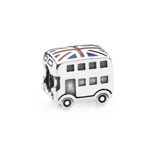 (image pour) PANDORA - Autobus de Londres, émail bleu et rouge - 791049ER - Charms