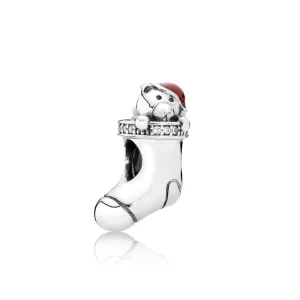 PANDORA - Bas de Noël, émail rouge et cz incolore - 791773CZ (image pour) PANDORA - Bas de Noël, émail rouge et cz incolore - 791773CZ