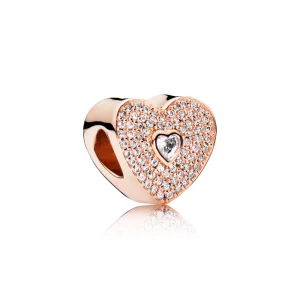 (image pour) PANDORA - Cache-cœur, Rose, cz incolore - 781555CZ