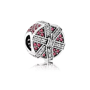 (image pour) PANDORA - Cadeau étincelant, CZ rouge et incolore - 792006CZR