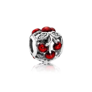 (image pour) PANDORA - Cerises craquantes, émail rouge brillant et cz incolore - 791900EN73