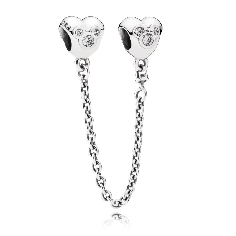 (image pour) PANDORA - Chaîne de Confort Disney, Cœur de Mickey - 791704CZ