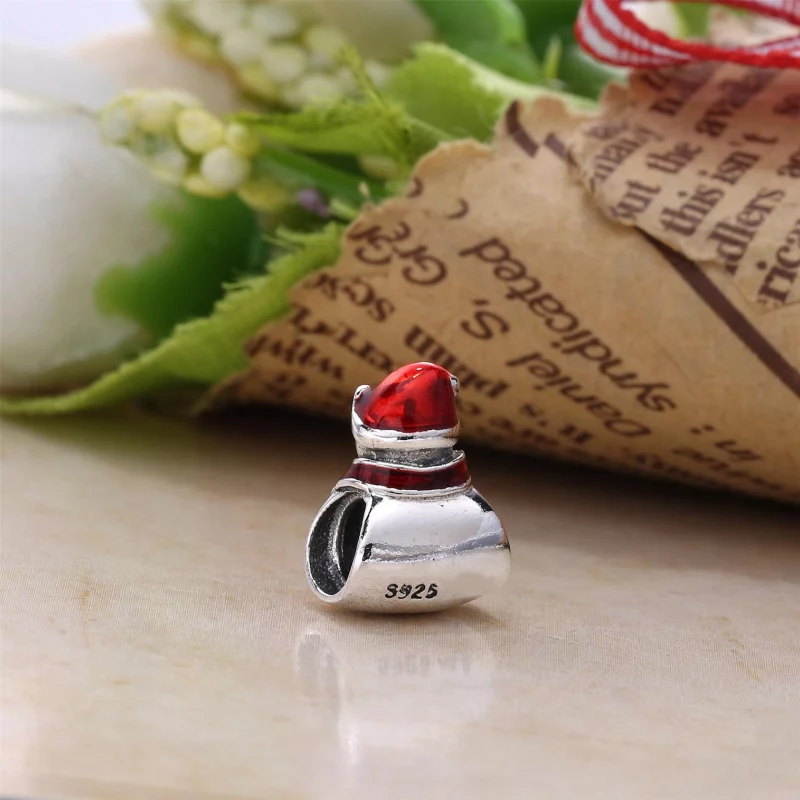 (image pour) PANDORA - Charm Bonhomme de neige Rouge - PD00106-1 - Afficher 3