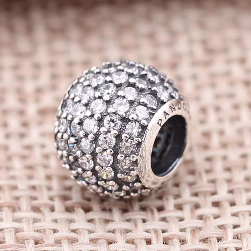 (image pour) PANDORA - Charm Boule Pavée Blanche - 791051CZ - Afficher 2
