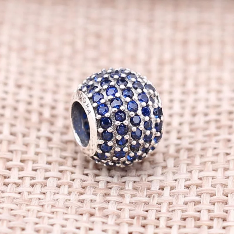 (image pour) PANDORA - Charm Boule Pavée Bleue - 791051NCB - Afficher 2