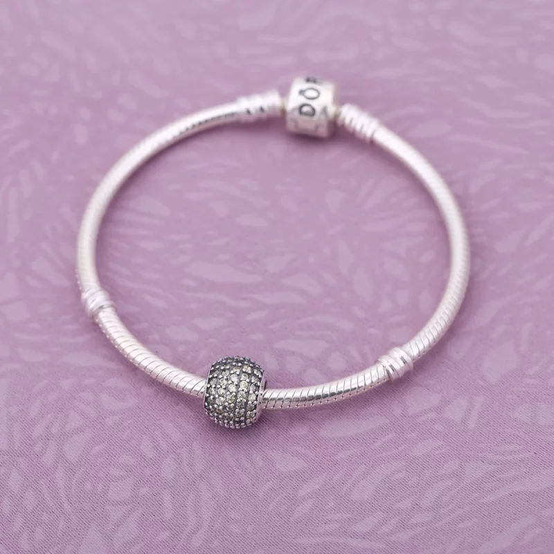 (image pour) PANDORA - Charm Boule Pavée Doré - 791051FCZ - Afficher 2