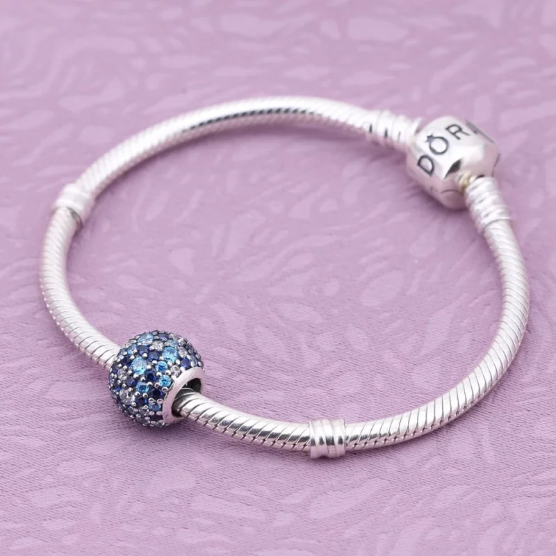 (image pour) PANDORA - Charm Boule Pavée Mosa&iuml;que Céleste - 791261NSBMX - Afficher 2