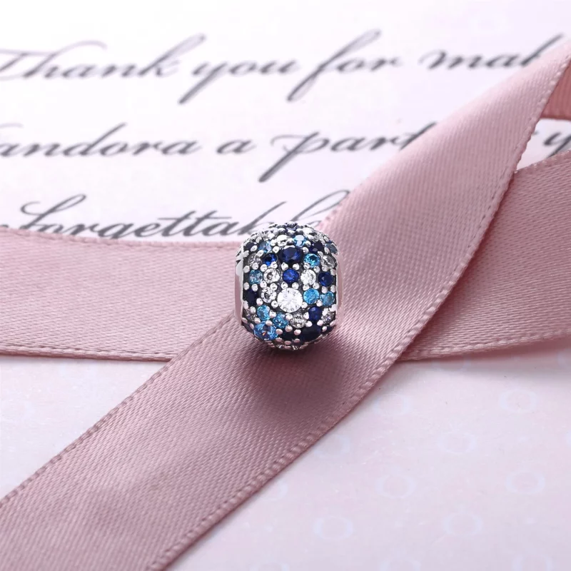 (image pour) PANDORA - Charm Boule Pavée Mosa&iuml;que Marine - 791261MCZMX - Afficher 2