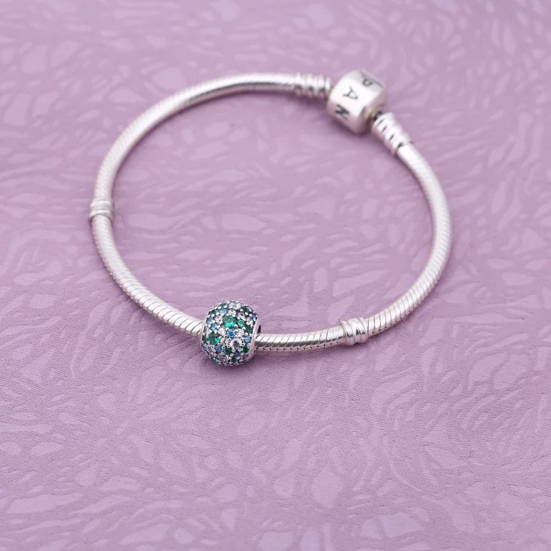 (image pour) PANDORA - Charm Boule Pavée Mosa&iuml;que Marine - 791261MCZMX - Afficher 3