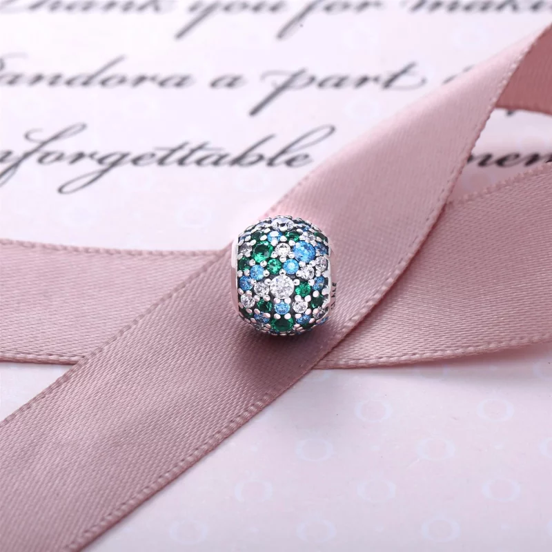 (image pour) PANDORA - Charm Boule Pavée Mosa&iuml;que Marine - 791261MCZMX - Afficher 4