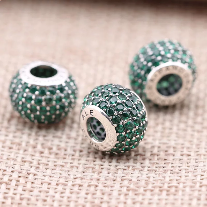 (image pour) PANDORA - Charm Boule Pavée Verte - 791051CZN - Afficher 2