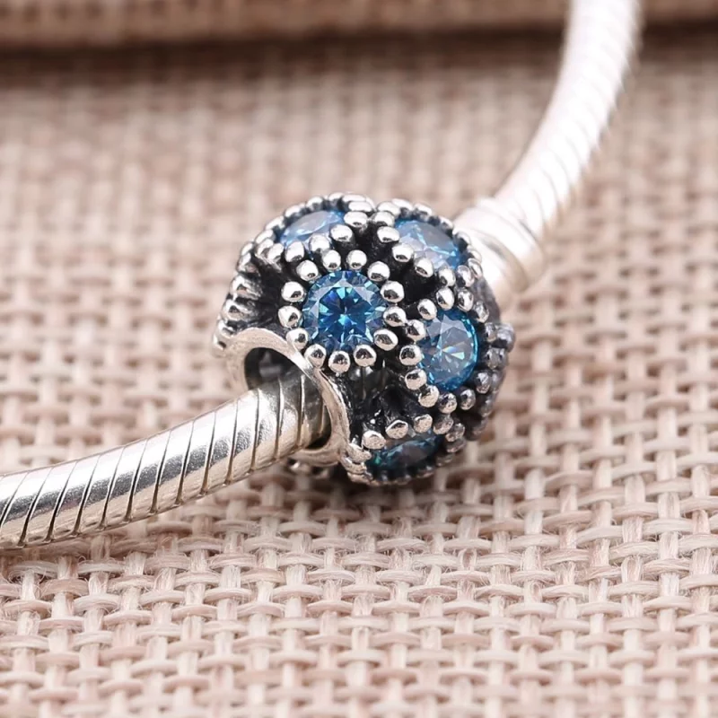 (image pour) PANDORA - Charm Cercles Cloutés Ajourés Turquoise - 791296MCZ - Afficher 2