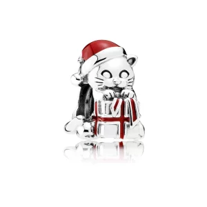 (image pour) PANDORA - Charm Chaton de Noël - 792007EN39