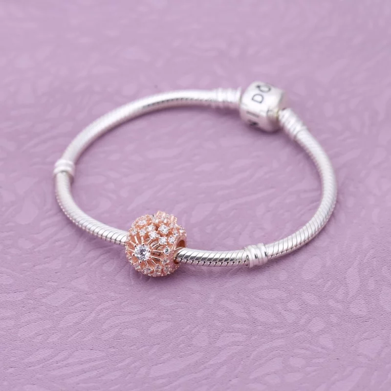 (image pour) PANDORA - Charm éclat Intérieur Ajouré Rose - 781370CZ - Afficher 2