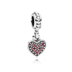 (image pour) PANDORA - Charm Coeur Pavé Rouge 791023CZR
