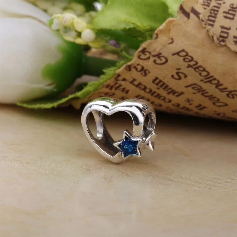 (image pour) PANDORA - Charm Coeur étoile Bleu - hz8B8pf6 - Afficher 3