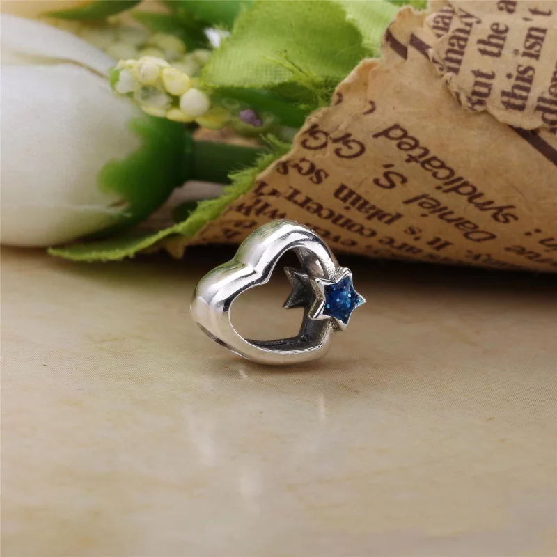 (image pour) PANDORA - Charm Coeur étoile Bleu - hz8B8pf6 - Afficher 4