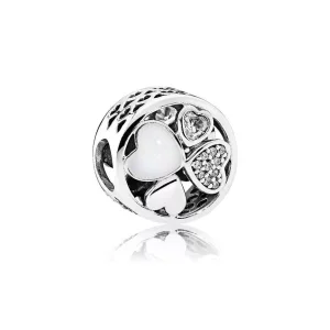 (image pour) PANDORA - Charm Coeurs d'amour Blanc - 792143cz