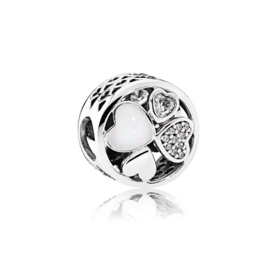 (image pour) PANDORA - Charm Coeurs d'amour Blanc - 792143cz