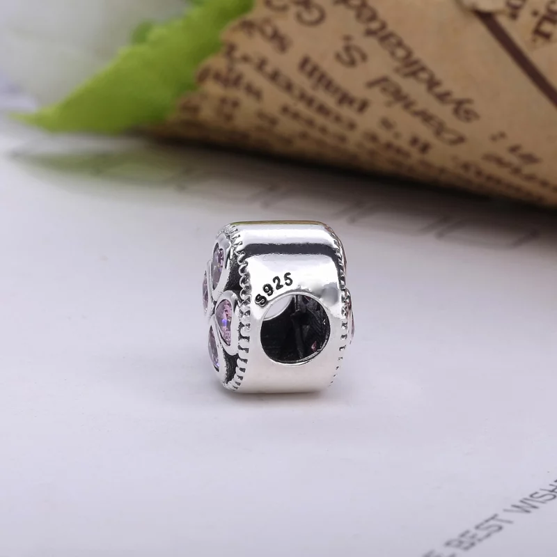 (image pour) PANDORA - Charm Coeurs Trèfle Violet - PX00271-1 - Afficher 2